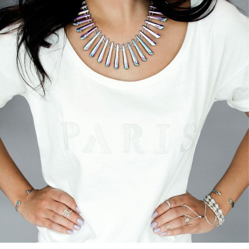 Kendra Scott Jill statement necklace in silver
